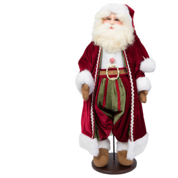 Vickerman 28" Deck The Halls Collection Santa Doll with Stand