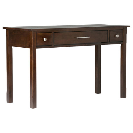 Simpli Home Avalon Home Office Desk in Tobacco Brown