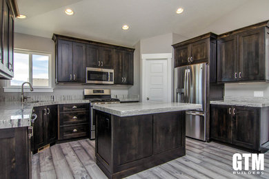 Arts and crafts home design photo in Salt Lake City