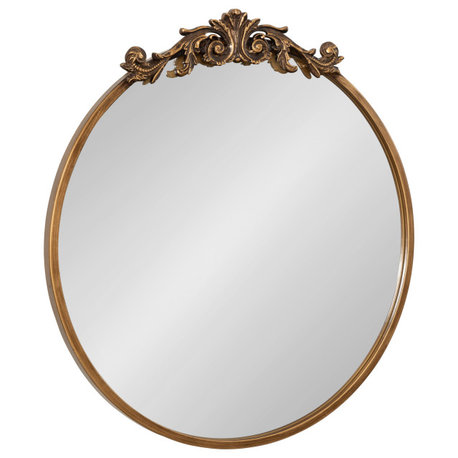 Arendahl Glam Ornate Mirror, Gold, 24" Diameter