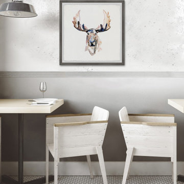 "Moose Face" Framed Painting Print