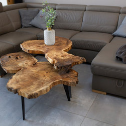 Poplar slice coffee table set - Coffee Tables & Side Tables