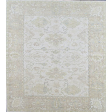 Pasargad Oushak Collection Hand-Knotted Lamb's Wool Area Rug, 8' 9"x9' 9"