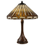Dale Tiffany - Almeda Tiffany-Style Table Lamp - Bring the beauty of stained glass right into the heart of your design with the Almeda Tiffany-Style Table Lamp. This fixture is crafted of metal with a hand-rolled art glass shade that handsomely diffuses the light from within.