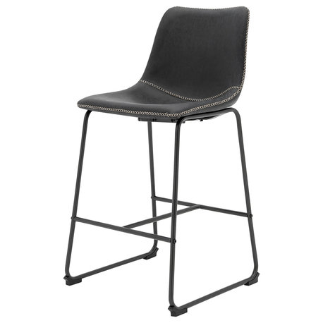 Vesta KD PU Counter Stool, Set of 2, Vintage Black