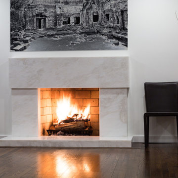 Mystery White Marble Fireplace