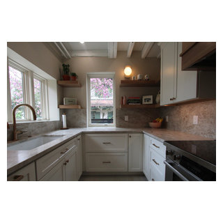 Soft Modern Kitchen + Bold Powder Room - Philadelphia - Contemporary ...