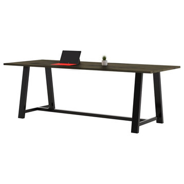 KFI Midtown 3' x 10' Wood Top Counter Height Conference Table in Barnwood
