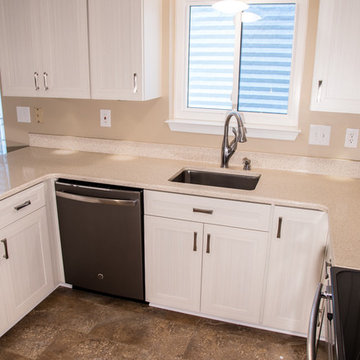 Transitional Kitchen Refaced in White Chocolate Laminate in Owings Mills, MD