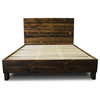 Farm-Style Platform Bed Frame, Dark Walnut, King
