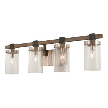 Bridlewood 4-Light Bath, Stone Gray and Brushed Nickel