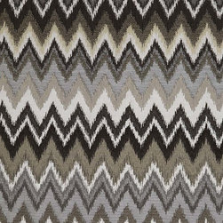 Java (Mineral) Blank and Brown Abstract Striped Curtain fabric - Curtain Fabric