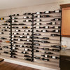 Evolution Wine Wall 30" Wall Mounted Metal Wine Rack, Matte Black/Chrome, 18 Bottles