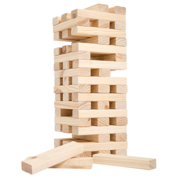 Tower Stacking Board Games With 54 Giant Wooden Blocks Nontraditional Yard Games