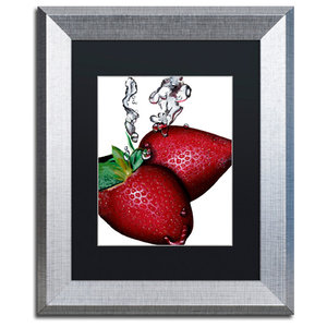 STRAWBERRY MARTINI COCKTAIL Canvas Framed Print Wall Deco ~ 3 Panels