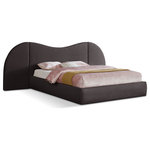 Meridian Furniture - Everest Upholstered Bed, Brown, Queen, Linen Textured Fabric - Awaken to the promise of a blissful slumber with the Everest Linen Fabric Bed, a luxurious haven that seamlessly blends classic elegance with contemporary design. Crafted with a sumptuous, rich brown linen fabric, this bed beckons you to sink into its cloud-like embrace, inviting peaceful nights and rejuvenating mornings. Its gently curved headboard transcends mere aesthetics, offering unparalleled flexibility to suit your preferences and space. Removable side panels grant you the freedom to choose between a classic silhouette for a more open, airy feel for a spacious ambiance, or an expanded option that adds a more dramatic focal point to your room. Whether you favor a cozy nook or a bright and breezy retreat, this bed effortlessly adapts to your vision.