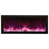 Amantii Deep Electric Fireplace Built-In Black Steel Surround 88" Wide