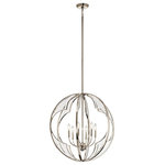 Kichler - Chandelier 6-Light, Polished Nickel - Clear and beveled glass panels add instant elegance and glamor to this 6 light chandelier from the Montavello collection's transitional orb design in Polished Nickel.