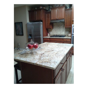 Ruiz Residence - Cafe Cream Granite Kitchen and Bathrooms