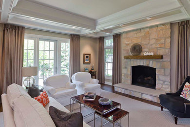 Example of a classic family room design in Chicago