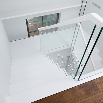 Zig Zag staircase design in CORIAN, just white! Siller Design