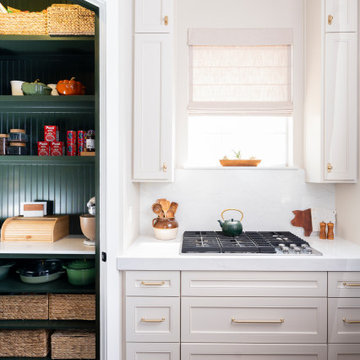 Deep Forest and Stained Oak Transitional Kitchen