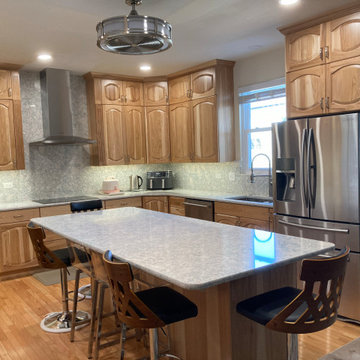 Traditional Kitchen Remodel Done in New Hickory Wood Cabinets