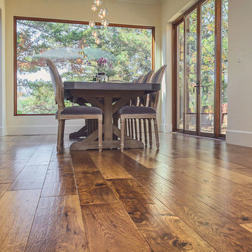 Custom Hand-Scraped Hickory Floor in Cupertino California