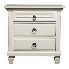3-Drawer Nightstand, White