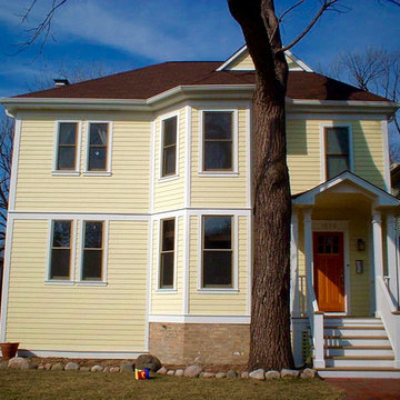 Exterior Remodel, Wilmette, IL James Hardie Siding Woodland Cream