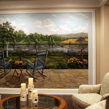 Countryside Mural by Tom Taylor of Mural Art for a home in Celebration, Florida