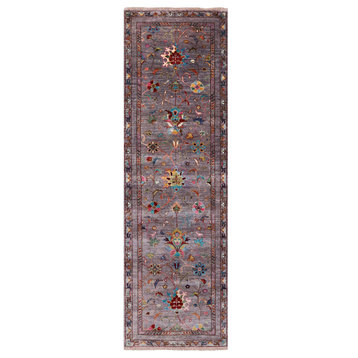 2' 8" X 8' 10" Runner Persian Tabriz Hand Knotted Wool Rug - Q16405