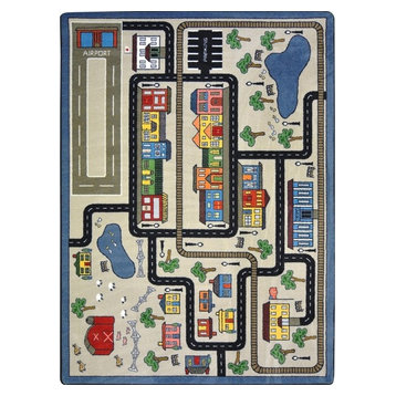Joy Carpets Kid Essentials, Active Play And Juvenile Tiny Town Rug, 5'4"X7'8"