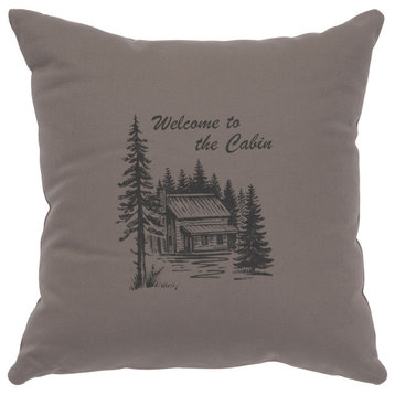 Image Pillow 16x16 Welcome Cabin Cotton Chrome