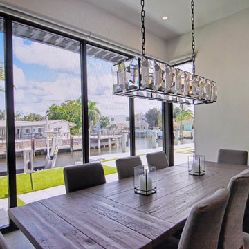 Final Construction Private Waterfront Custom Home in Boca Raton