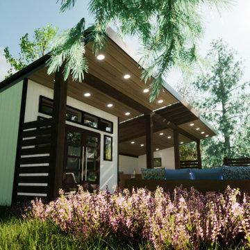 Outdoor Kitchen, mini-pool, bedroom concept