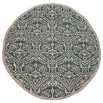 Bareen's Designer Rugs - Modern Abstract Ileana Green/Ivory Wool & Silk Round, 6'1 x 6'1 - Modern contemporary hand knotted rug made with luxurious wool is a refreshing addition to your decor. Mesmerizing Intricacy and delicate design showcases a brilliant assortment of colors with a soothing sheen making this rug a breathtaking addition to any decor. Breathtaking intricate design with mesmerizing Intricacy with pleasing color palette will enumerate another dimension to your decor.