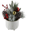 12.5"H Xmas Mix in 6" Cracker Ceramic Footed