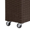 vidaXL Rolling Planter Flower Box with 4 Removable Inner Brown Poly Rattan