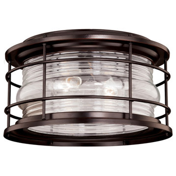 Hyannis 12.63" Outdoor Flush Mount Ceiling Light Burnished Bronze