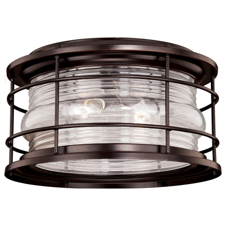 Hyannis 12.63" Outdoor Flush Mount Ceiling Light Burnished Bronze