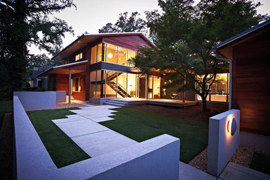 This is an example of a contemporary two-storey exterior in Raleigh.