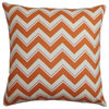 Deion Zigzag Pillow Orange White 18"x18"