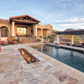North Scottsdale Modern Backyard with Negative Edge Pool