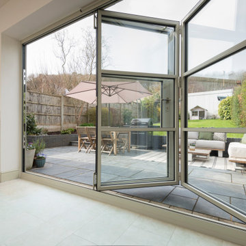 Our Brand New OB-36⁺ Soho Bifold paired with our OI-30 Internal Door
