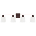 HomePlace - HomePlace 115341BZ-339 Hayden - Four Light Bath Vanity - Traditional with a twist, the Hayden 4-Light VanitHayden Four Light Ba Brushed Nickel Soft UL: Suitable for damp locations Energy Star Qualified: n/a ADA Certified: n/a  *Number of Lights: 4-*Wattage:100w Incandescent bulb(s) *Bulb Included:No *Bulb Type:E26 Medium Base *Finish Type:Bronze