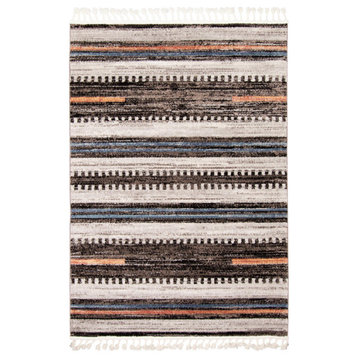 Kybella Linear Striped Area Rug, Ivory, 7'10"x10'5"