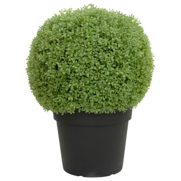 22" Artificial Boxwood Ball Topiary in Round Pot Unlit
