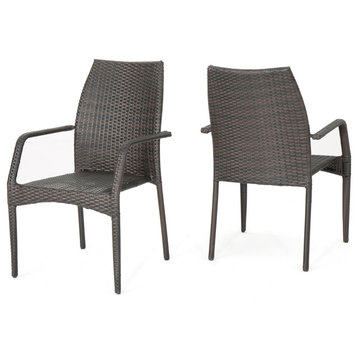 GDF Studio Cabo Outdoor Wicker Chairs, Set of 2