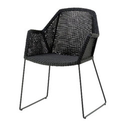 Cane-line Breeze Dining Chair Sled Base Black/Natural - Outdoor Dining Chairs